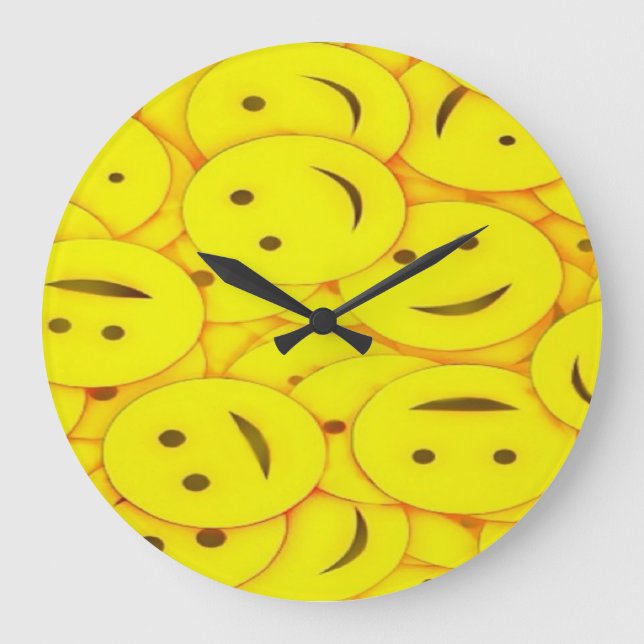 Cute happy faces wall clock (Front)