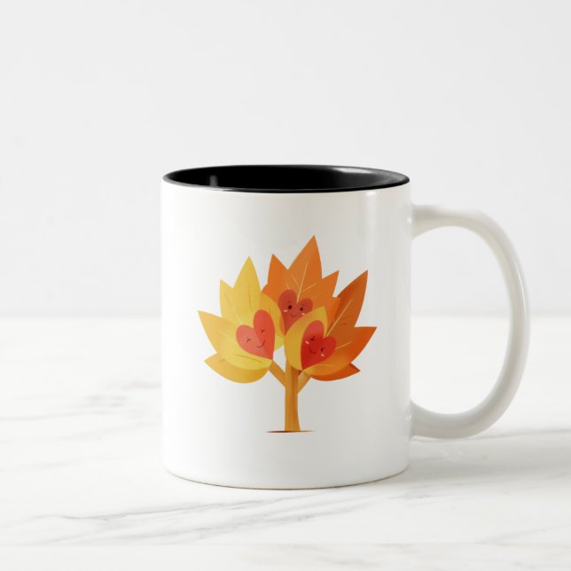 Cute Happy Fall Leaves Mug (Right)