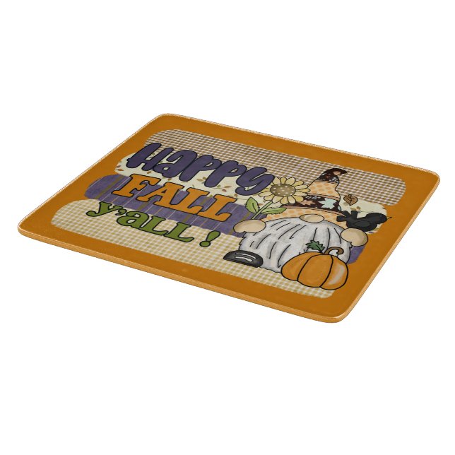 cute Happy Fall Seasonal gnome  Cutting Board (Corner)