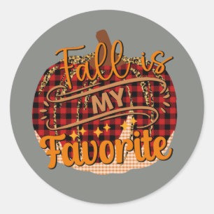 Cute Happy Fall seasonal pumpkin Classic Round Sticker