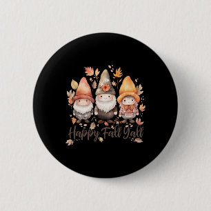 Cute Happy Fall Y'all Gnomes Women's Halloween Cot 6 Cm Round Badge