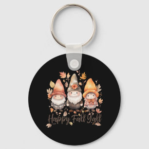 Cute Happy Fall Y'all Gnomes Women's Halloween Cot Key Ring