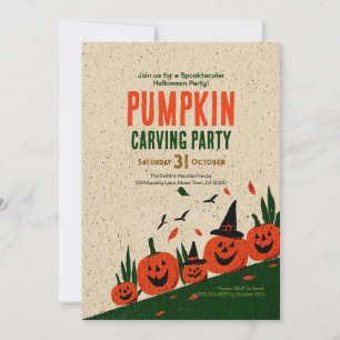 Cute Happy Fall Y'all Pumpkin Witch Hat Invitation