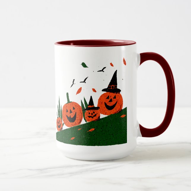 Cute Happy Fall Y'all Pumpkin Witch Hat Mug (Right)