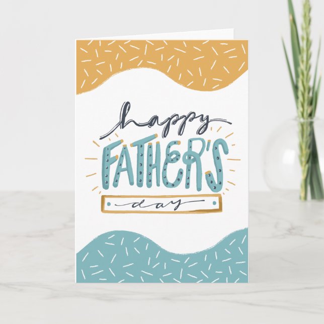 Cute Happy Father's Day doodle typography Card (Front)