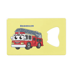 Cute happy fire engine cartoon