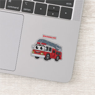 Cute happy fire engine cartoon