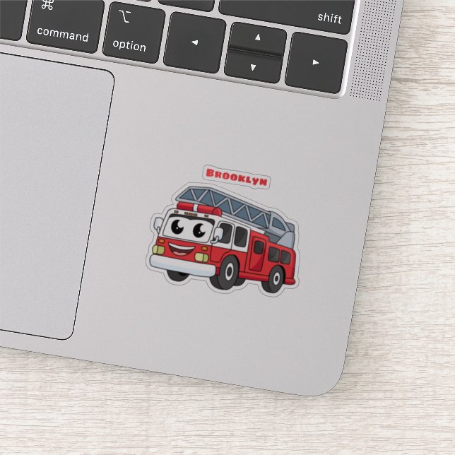 Cute happy fire engine cartoon (Detail)