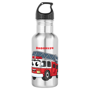 Cute happy fire engine cartoon 532 ml water bottle