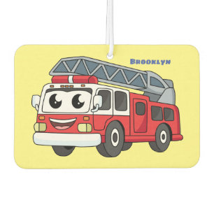 Cute happy fire engine cartoon car air freshener