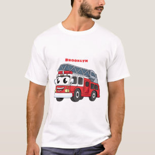 Cute happy fire engine cartoon T-Shirt