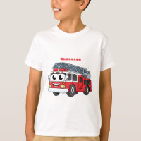 Cute happy fire engine cartoon
