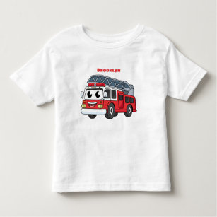 Cute happy fire engine cartoon toddler T-Shirt