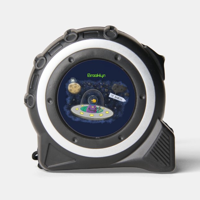 Cute happy fish ufo space cartoon illustration 1 (Front)