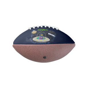 Cute happy fish ufo space cartoon illustration football