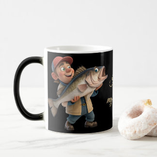 Cute/Happy Fisherman w/a Big Fish Magic Mug