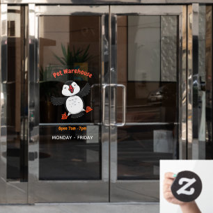 Cute happy flying puffin blue cartoon illustration