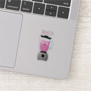 Cute happy food blender kitchen appliance cartoon