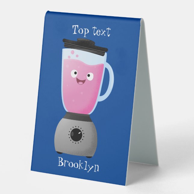 Cute happy food blender kitchen appliance cartoon (Front)