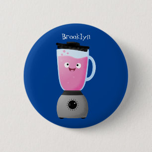 Cute happy food blender kitchen appliance cartoon 6 cm round badge
