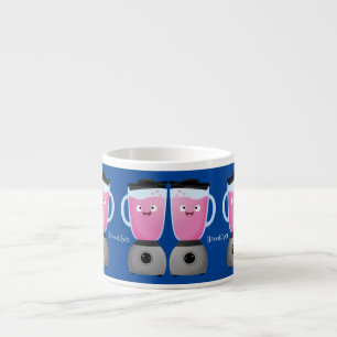 Cute happy food blender kitchen appliance cartoon espresso cup