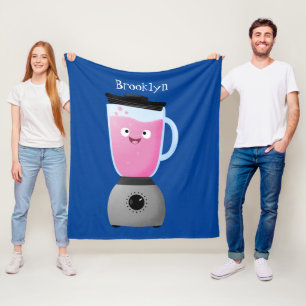 Cute happy food blender kitchen appliance cartoon fleece blanket