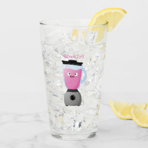 Cute happy food blender kitchen appliance cartoon glass