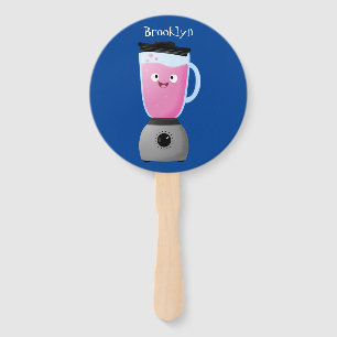 Cute happy food blender kitchen appliance cartoon hand fan