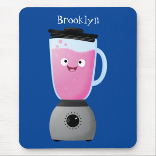 Cute happy food blender kitchen appliance cartoon mouse pad