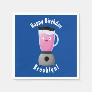 Cute happy food blender kitchen appliance cartoon  napkin
