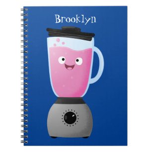 Cute happy food blender kitchen appliance cartoon notebook