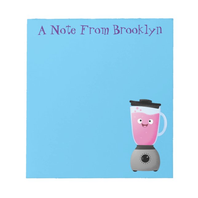 Cute happy food blender kitchen appliance cartoon notepad (Front)