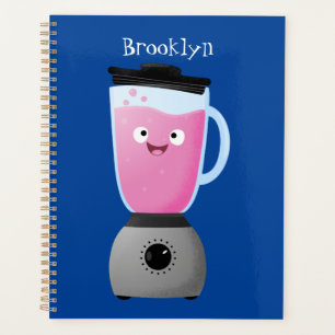 Cute happy food blender kitchen appliance cartoon planner