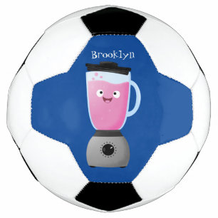 Cute happy food blender kitchen appliance cartoon soccer ball