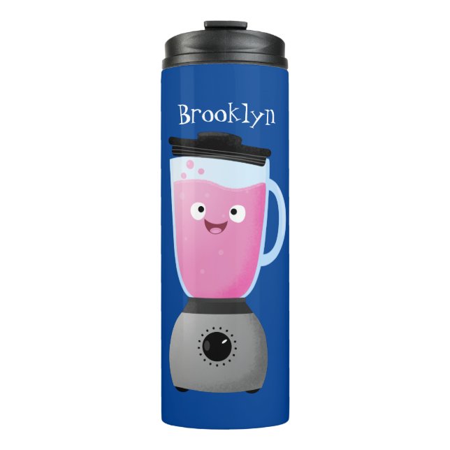 Cute happy food blender kitchen appliance cartoon thermal tumbler (Front)