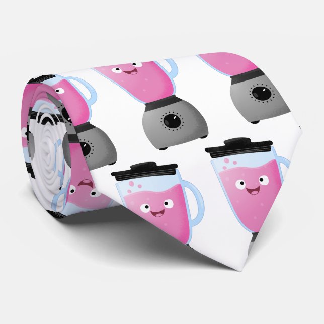 Cute happy food blender kitchen appliance cartoon tie (Rolled)