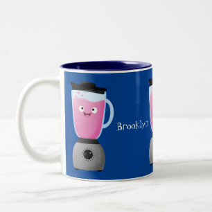 Cute happy food blender kitchen appliance cartoon Two-Tone coffee mug
