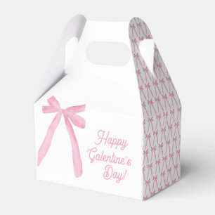 Cute Happy Galentine's day Pink Ribbons Bows Favour Box