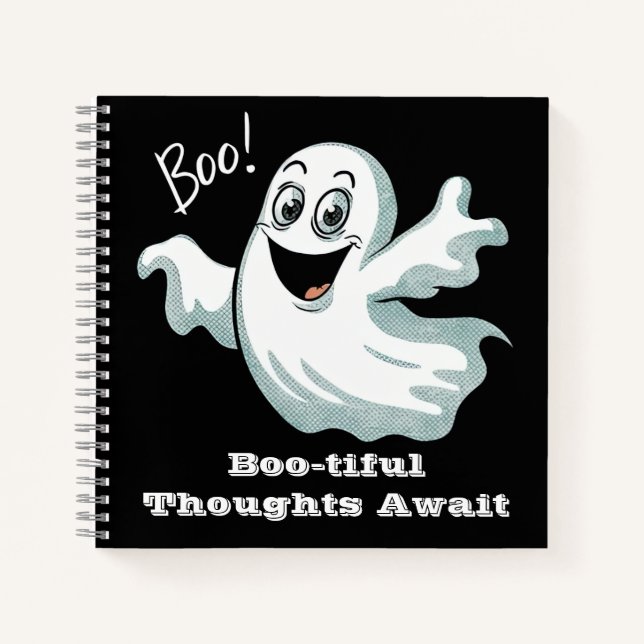 Cute Happy Ghost Notebook (Front)