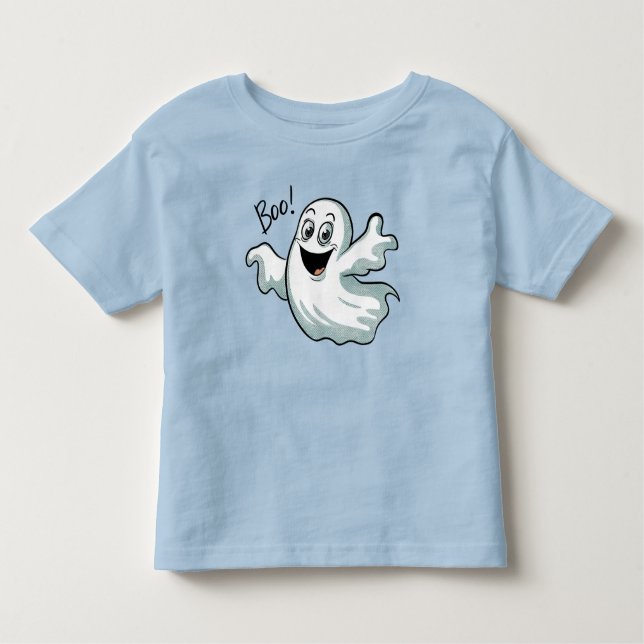 Cute Happy Ghost Toddler T-Shirt (Front)