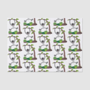 Cute happy gibbon ape cartoon illustration tissue paper