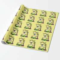 Cute happy gibbon ape cartoon illustration