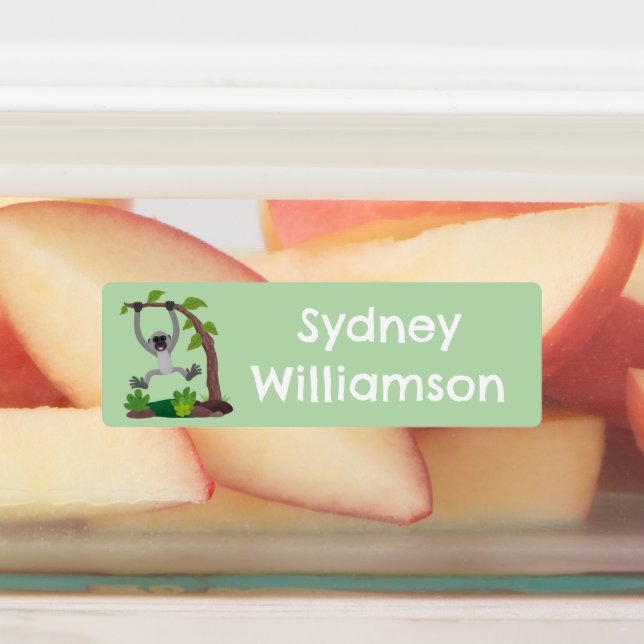 Cute happy gibbon ape cartoon personalised (Affixed)