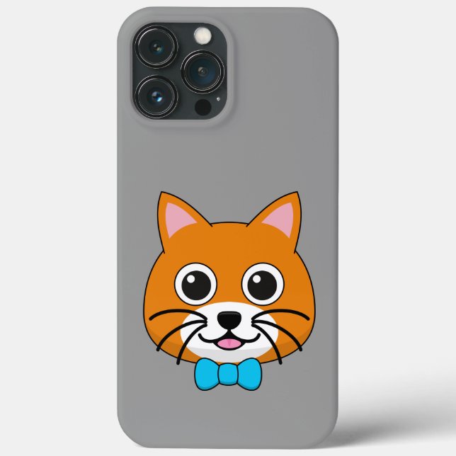 Cute Happy Ginger Cat with Papillon Case-Mate iPhone Case (Back)