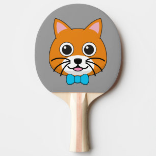Cute Happy Ginger Cat with Papillon Ping Pong Paddle