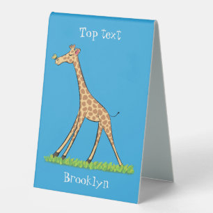 Cute happy giraffe with butterfly cartoon