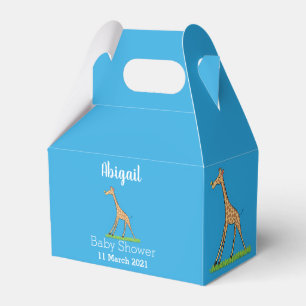 Cute happy giraffe with butterfly cartoon favour box
