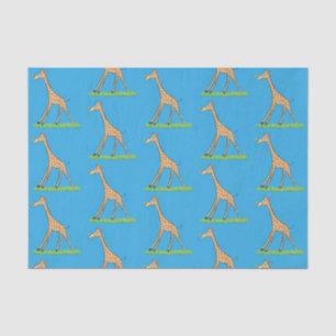 Cute happy giraffe with butterfly cartoon tissue paper