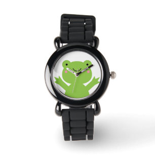 Cute Happy Green Frog Wrist Watch