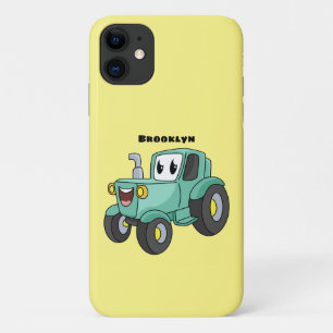 Cute happy green tractor cartoon iPhone 11 case